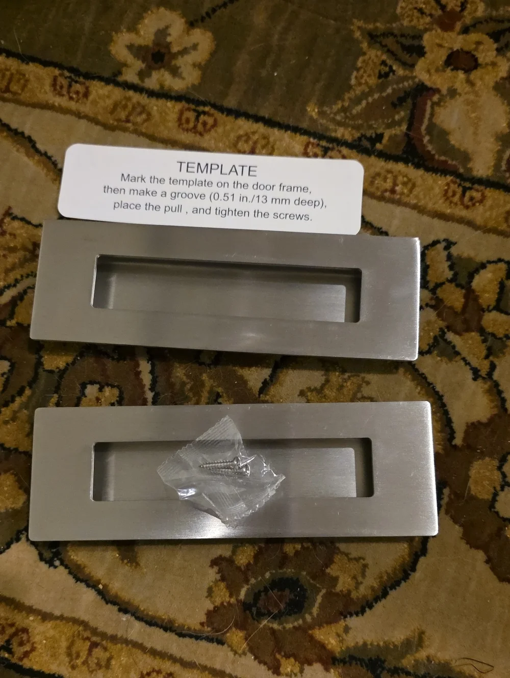 NEW Recessed Pull Handle Pair in Brushed Nickel Finish